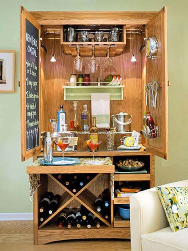Storage Cabinet Makeover as a Bar