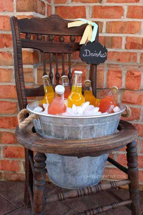 Vintage chair drink stand