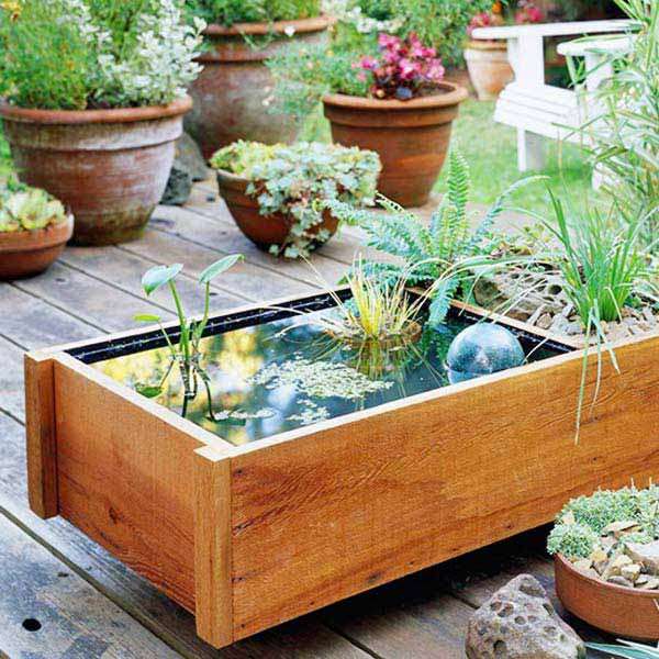 Wooden Pot used as pond