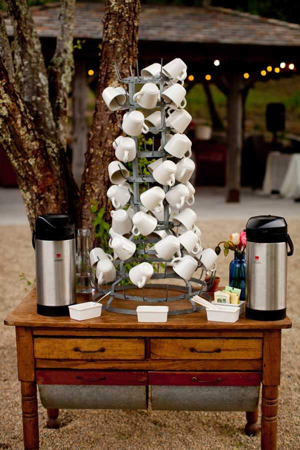 Coffee mugs tower