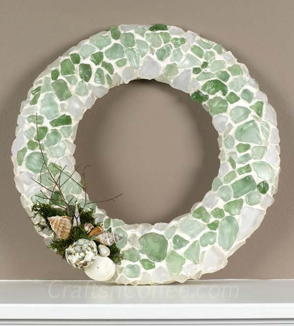 Sea Glass Mosaic Wreath
