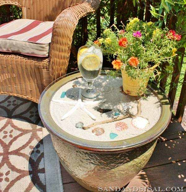 A DIY Ceramic Planter Beach Inspired Table