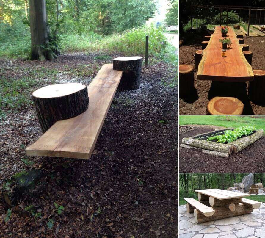 15 Ideas to Decorate Your Garden with a Fallen Tree or Logs