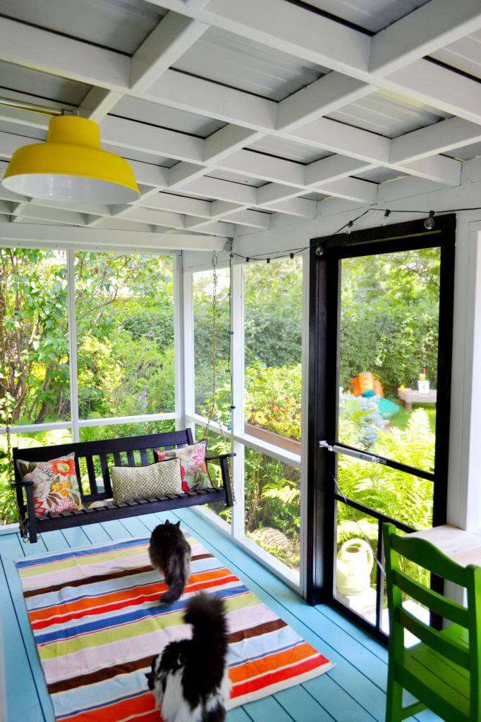 8. Paint the deck of your porch a fun color!