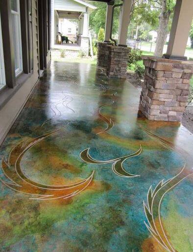 Etched and Stained Concrete