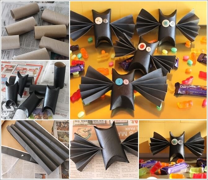 Try These Paper Roll Bats for Coming Halloween 1