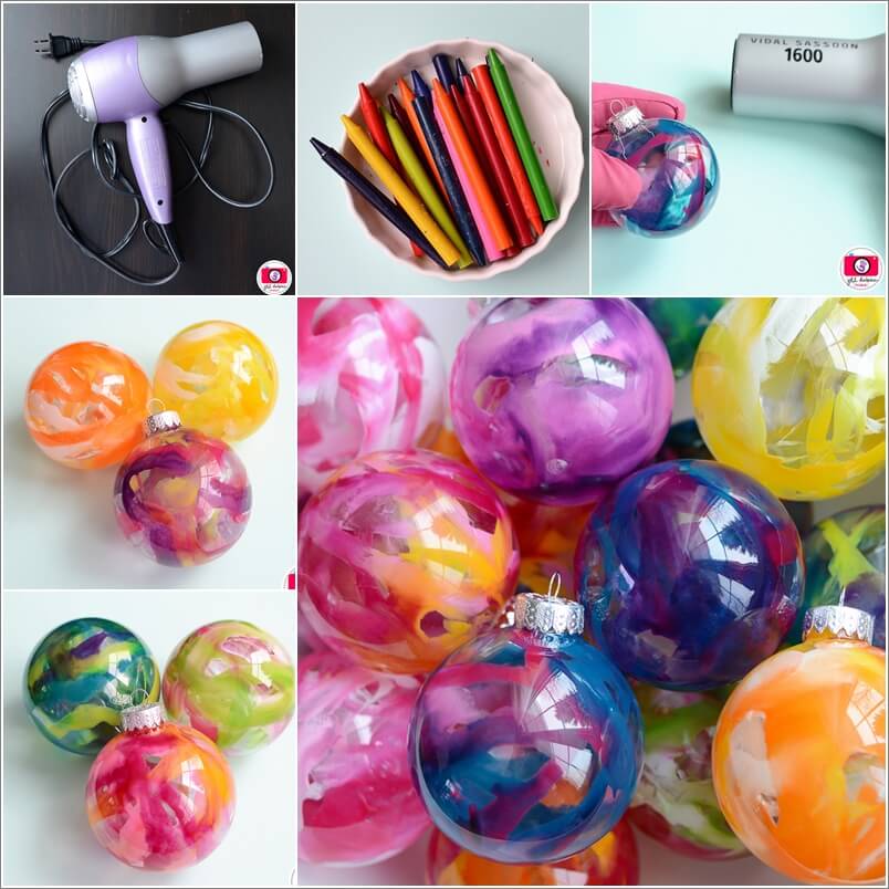 Make These Cool Melted Crayon Ornaments with a Marble Effect 1
