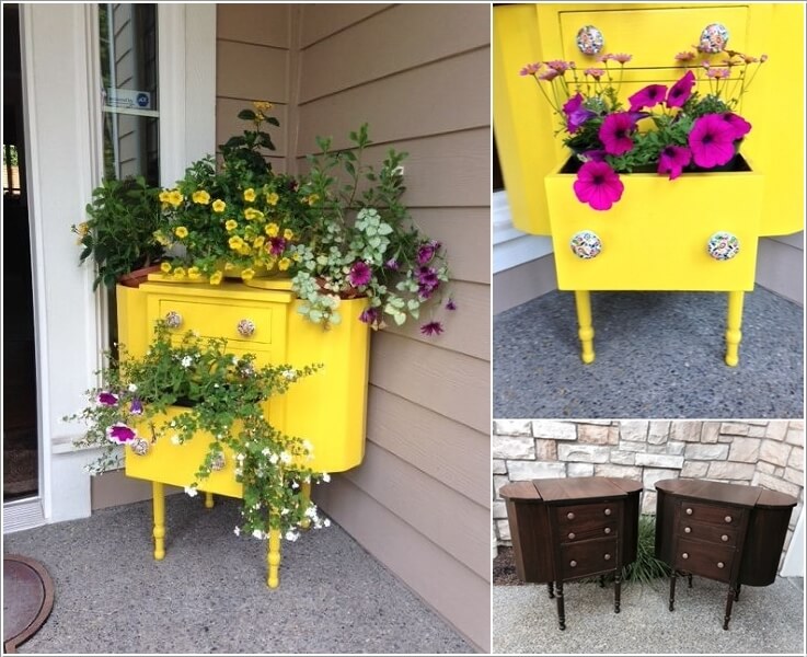Cool and Creative Recycled Furniture Planter Ideas 8
