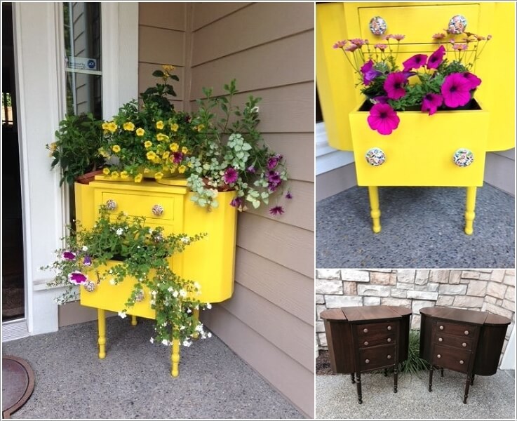 Cool and Creative Recycled Furniture Planter Ideas 8