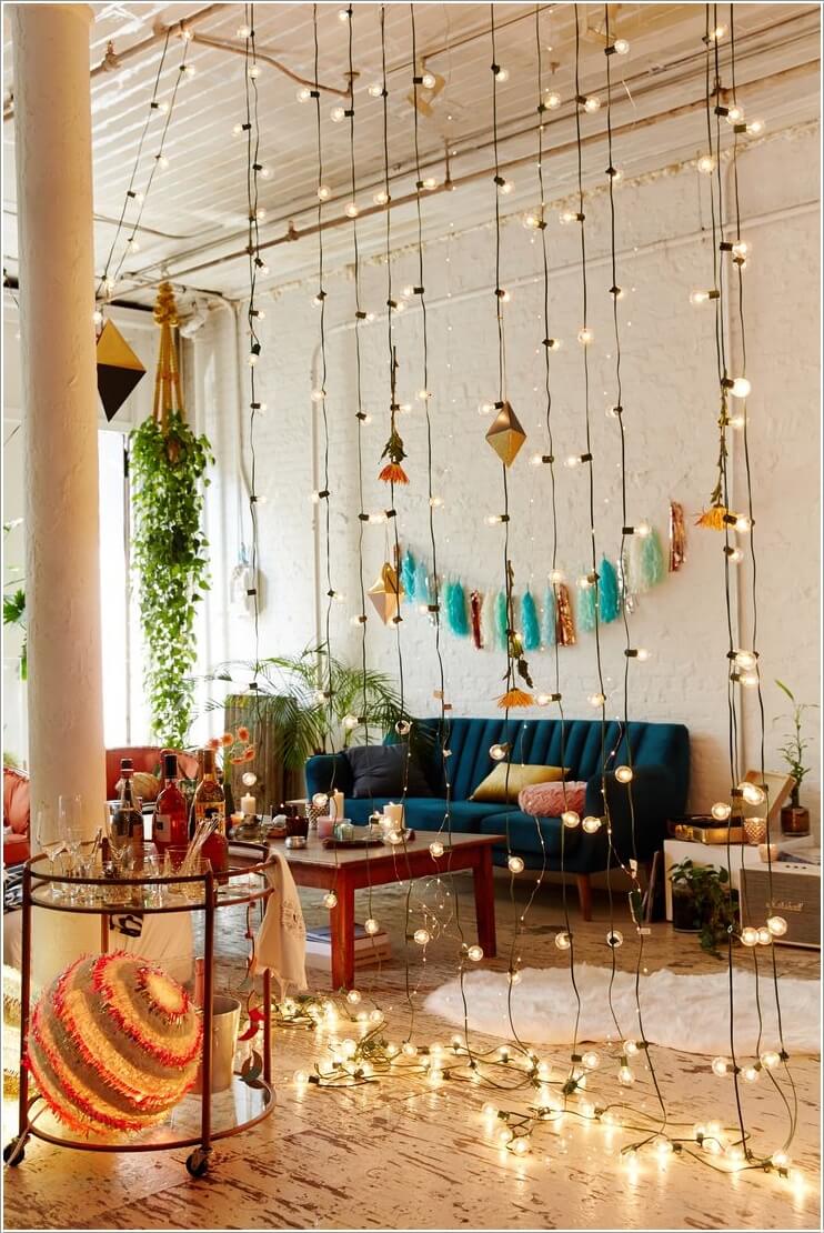 Decorate Your Living Room with String Lights 3