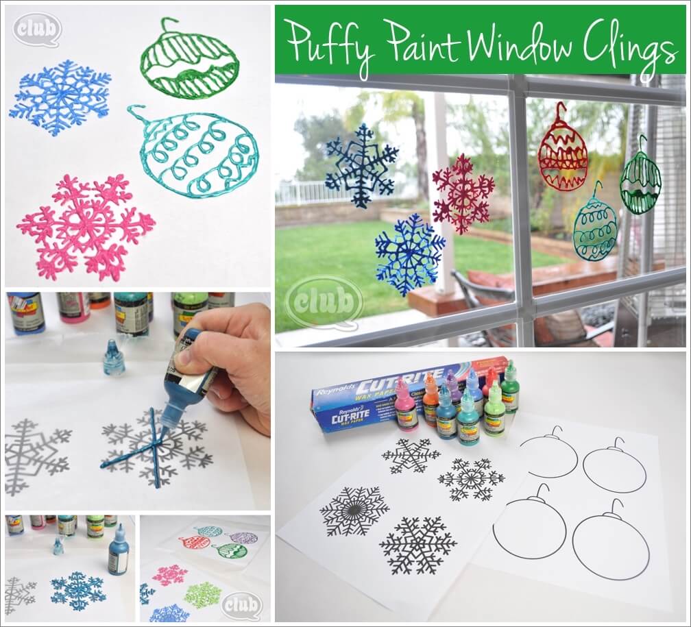 Make These Puffy Paint Window Clings for Holidays 1