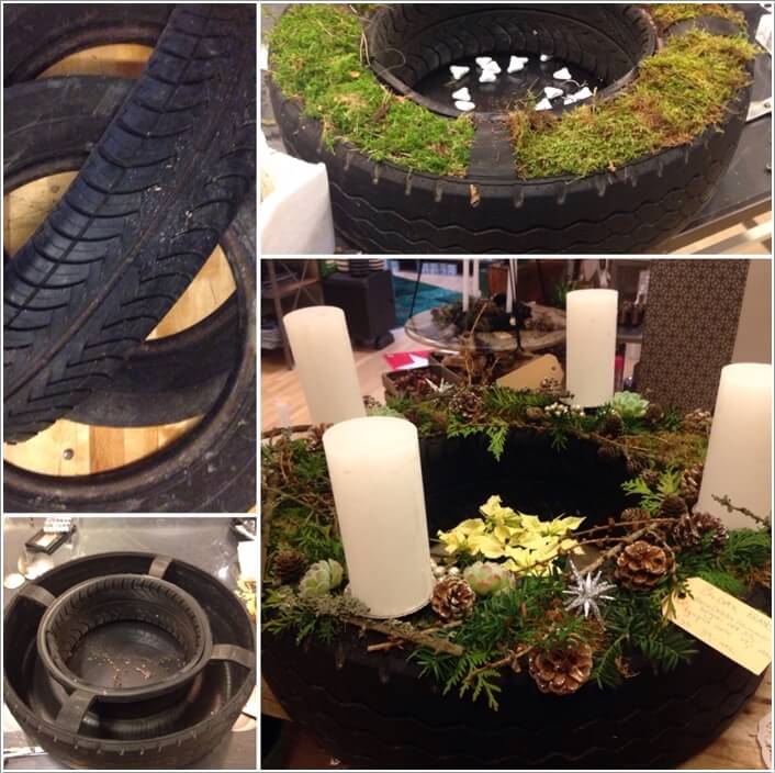 View These Fun Christmas Decor Ideas with Old Tires 3