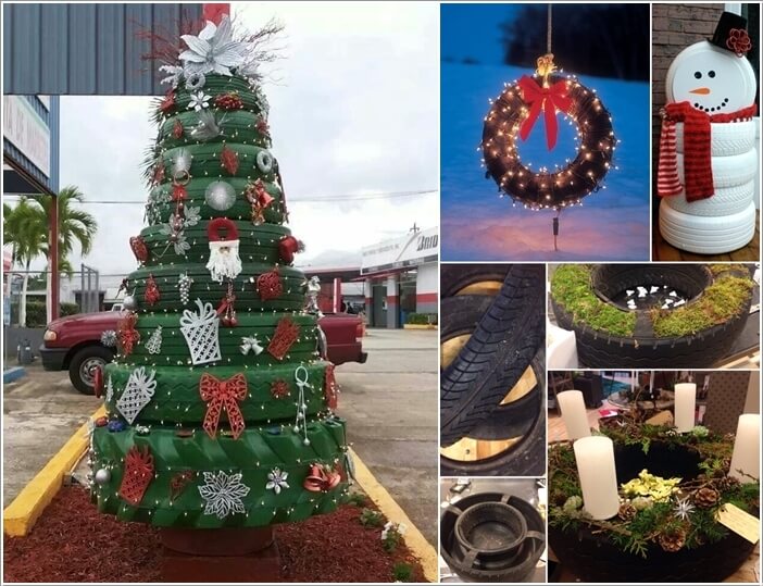 View These Fun Christmas Decor Ideas with Old Tires a