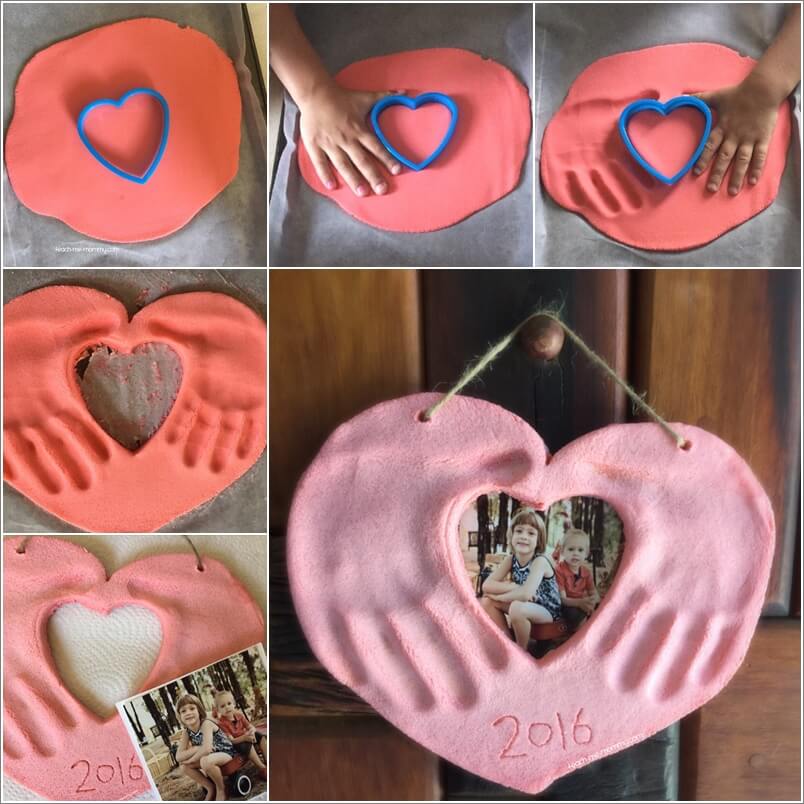 This Salt Dough Hands and Photo Heart Keepsake is Lovely 1