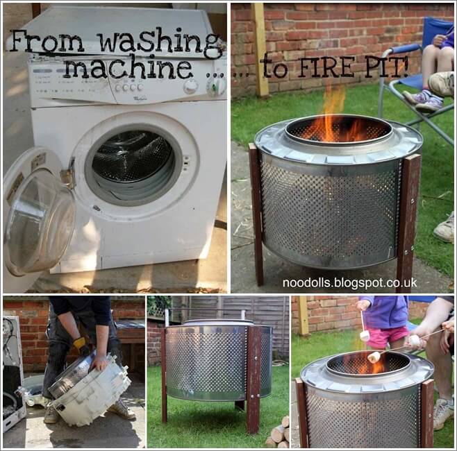 Turn An Old Washing Machine Drum Into a Fire Pit 1