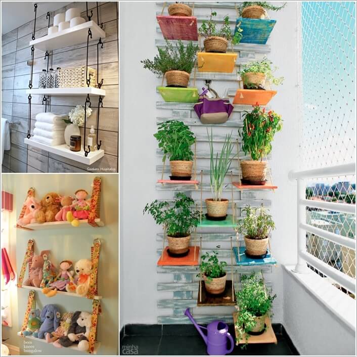 10 Cool Ways to Decorate with Suspended Shelves a
