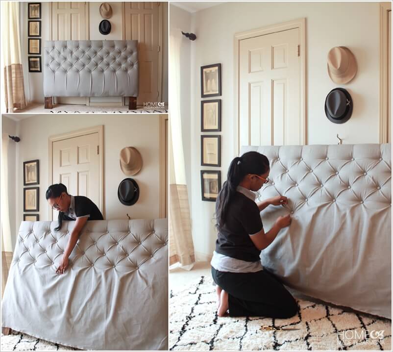 Make a Diamond Tufted Headboard for Your Bed 1