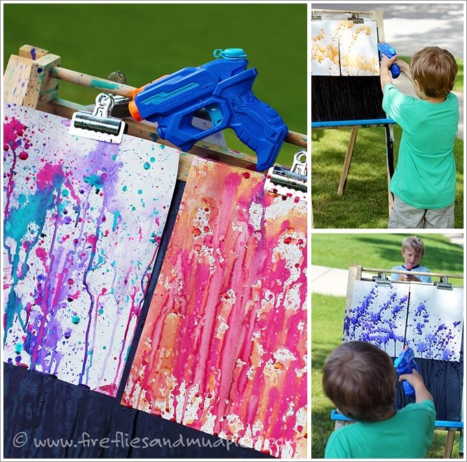 This Squirt Gun Painting Idea is Just Fabulous 1