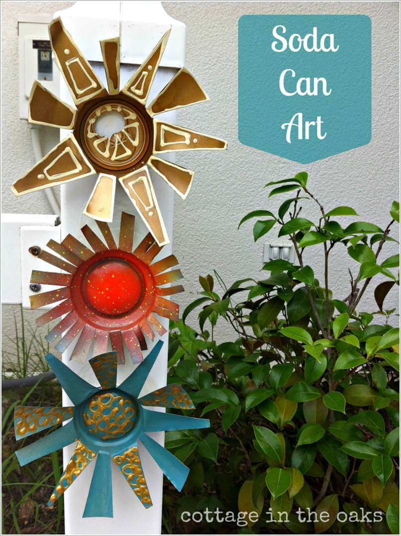 10 Creative Flower Crafts for Garden Made from Recycled Materials 3