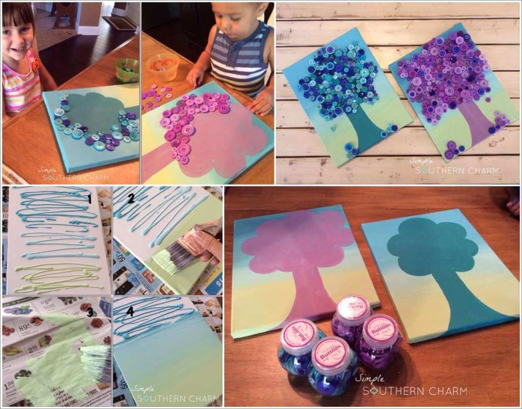 Try This Cute Ombre Button Tree Wall Art 1