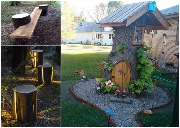 10 Absolutely Wonderful Tree Stump Landscaping Ideas a