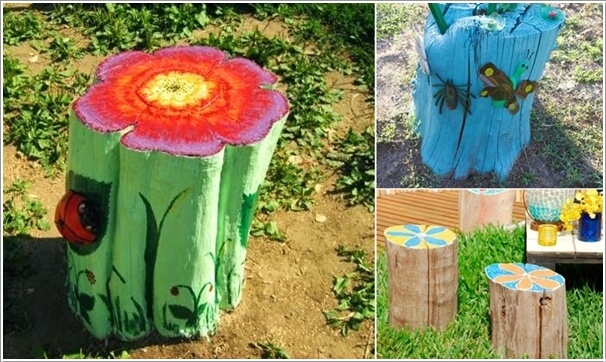 10 Absolutely Wonderful Tree Stump Landscaping Ideas 7