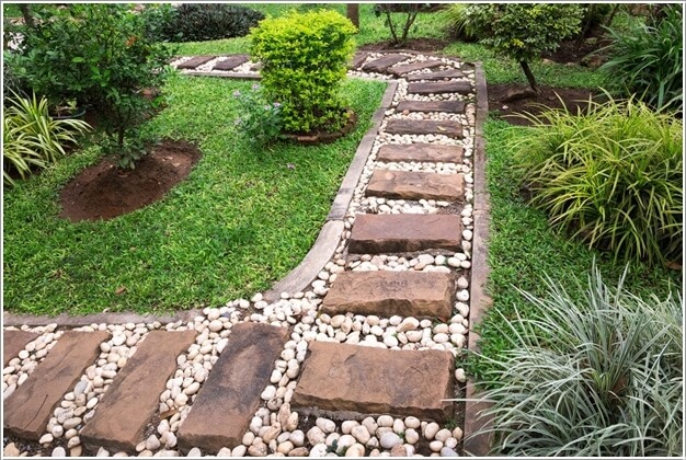 10 Cool Garden Walkway and Stepping Stones Combos 3