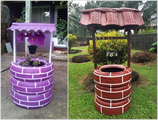 10 Colorful Garden Crafts to Make from Old Tires 6