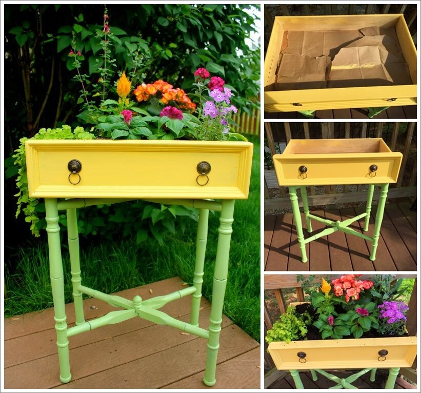 Recycle A Drawer into a Mini Garden 1