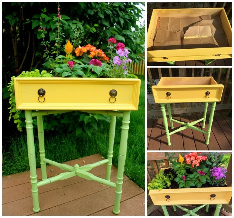 Recycle A Drawer into a Mini Garden 1