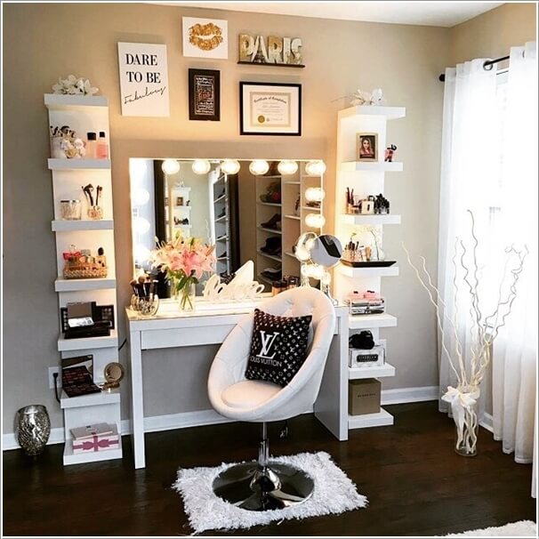 Simple Makeup Desk Ideas with Futuristic Setup