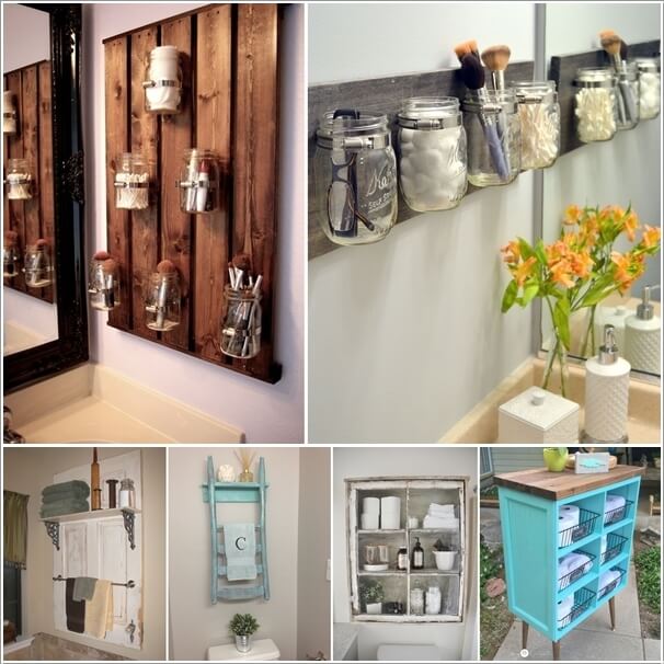 15 Clever Upcycled Bathroom Storage Projects a