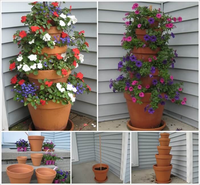 Make This Beautiful Flower Pot Tower for Your Porch 1