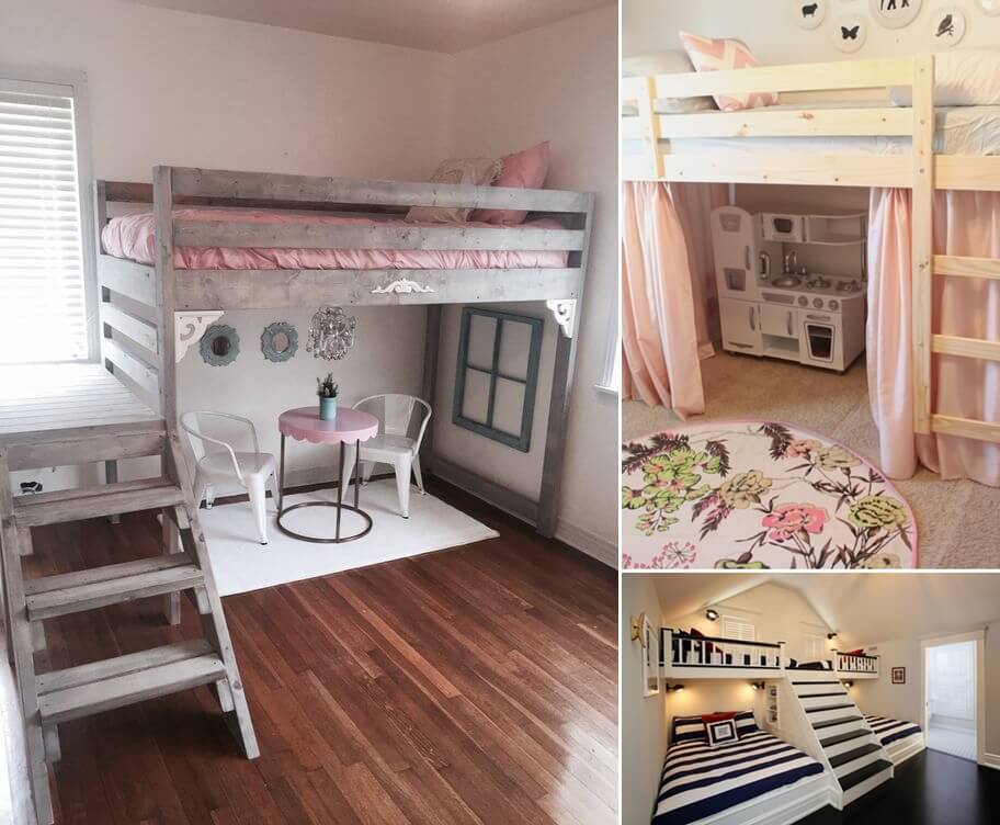 bunk bed with space underneath