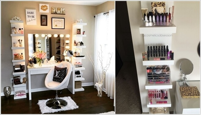 IKEA space saving #vanity #makeup #ekby #lack #ikea #shelf #organization