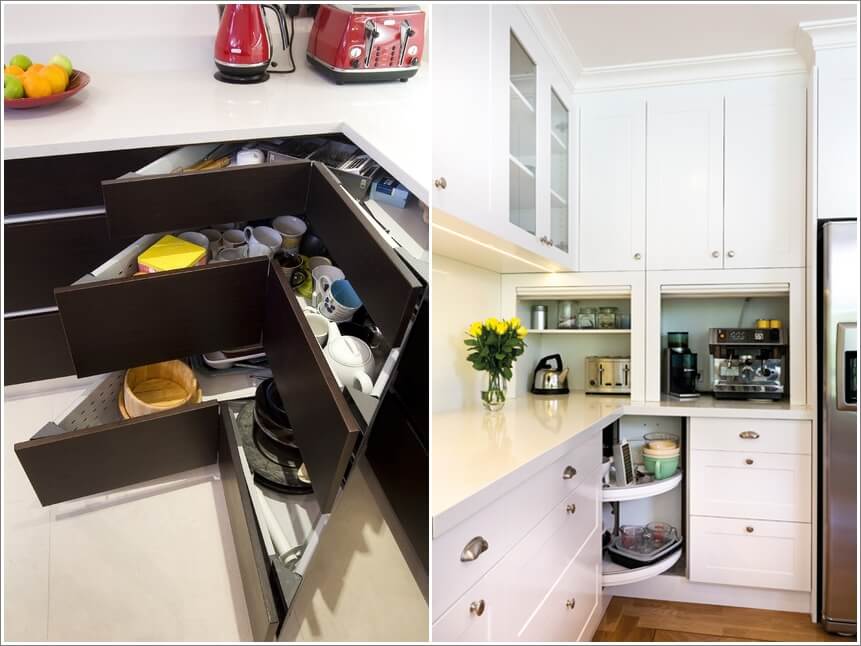 Clever Storage Ideas For Corner Kitchen Cabinets