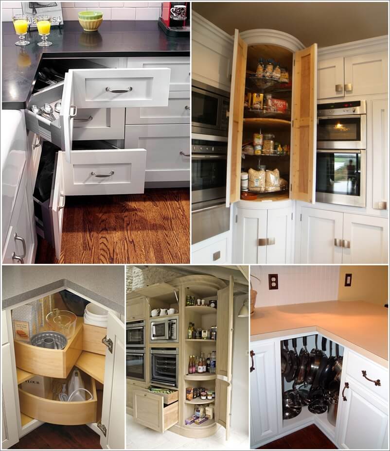 Clever Corner Kitchen Storage Ideas, Corner Cabinet Storage Ideas
