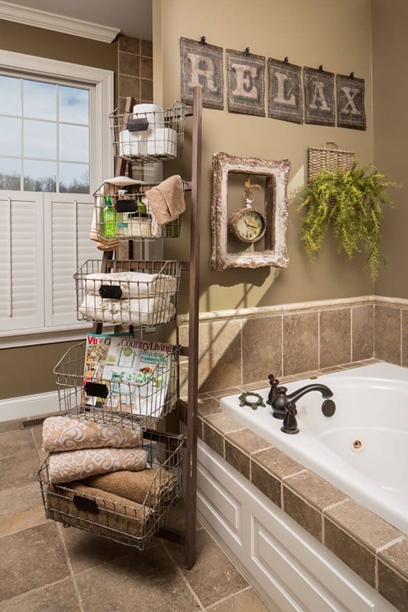 Wonderful Rustic Storage Ideas for Your Bathroom