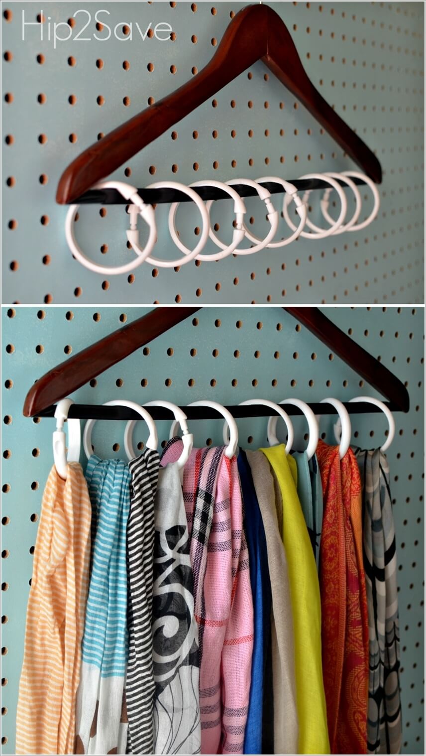 New Scarf Storage Ideas with Simple Decor