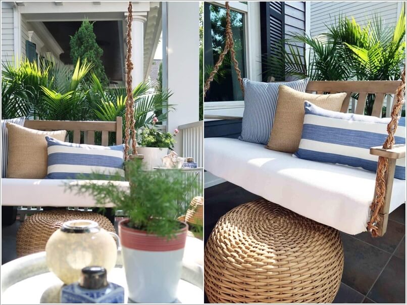 Decorate with Wicker Poufs 