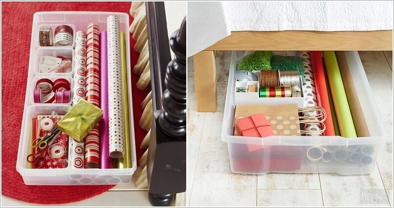 Gift Wrap Storage Ideas 