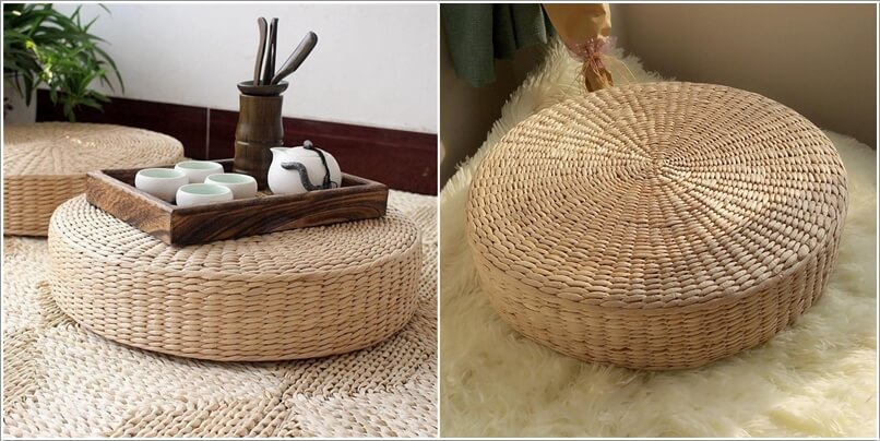 Decorate with Wicker Poufs