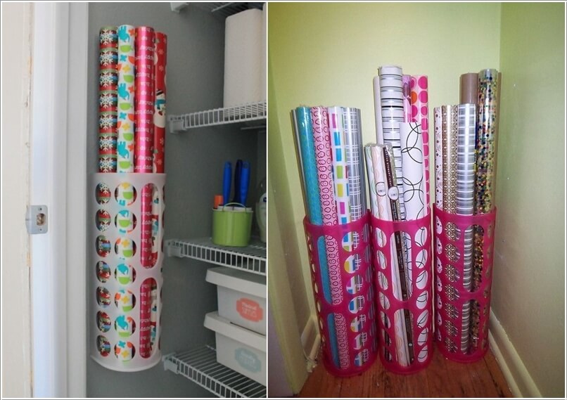 Gift Wrap Storage Ideas 