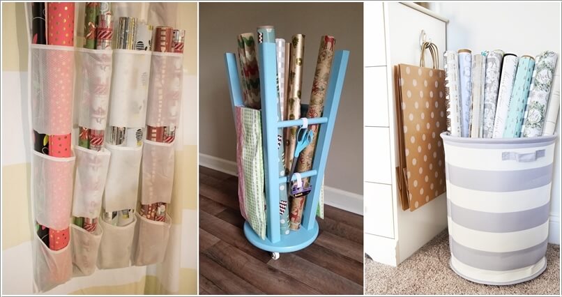 Gift Wrap Storage Ideas 