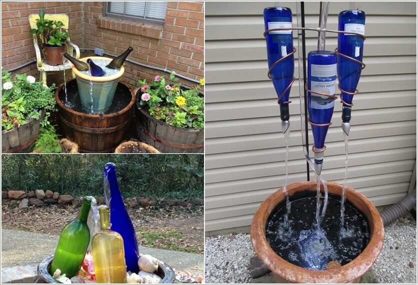DIY Wine Bottle Garden Decor Ideas
