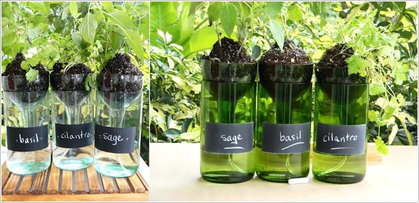 DIY Wine Bottle Garden Decor Ideas