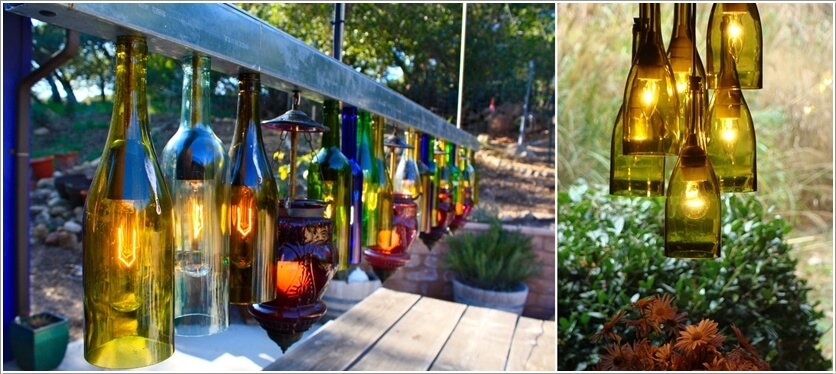 DIY Wine Bottle Garden Decor Ideas