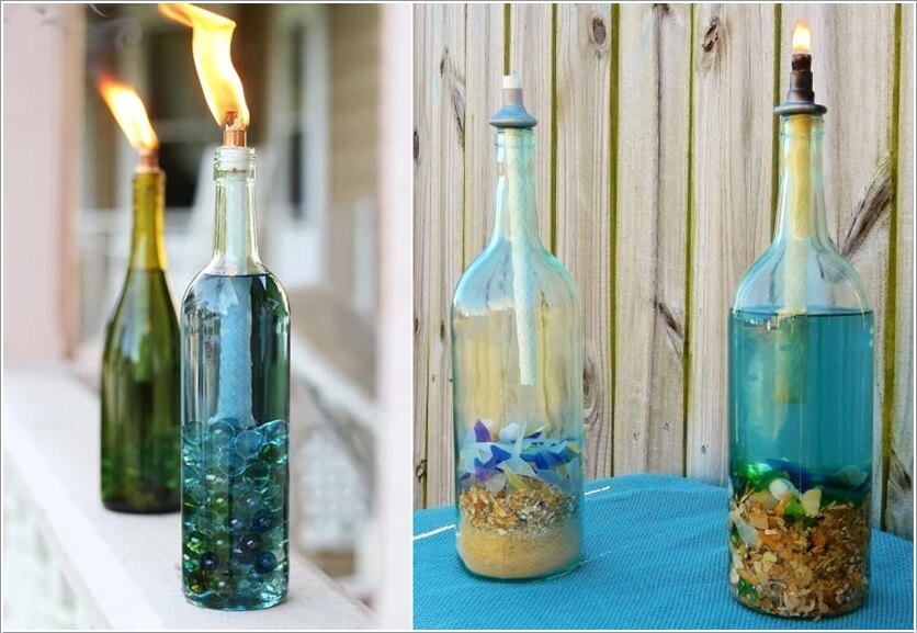 DIY Wine Bottle Garden Decor Ideas