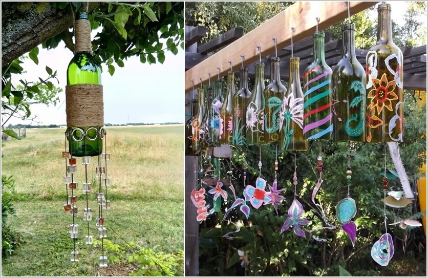 DIY Wine Bottle Garden Decor Ideas