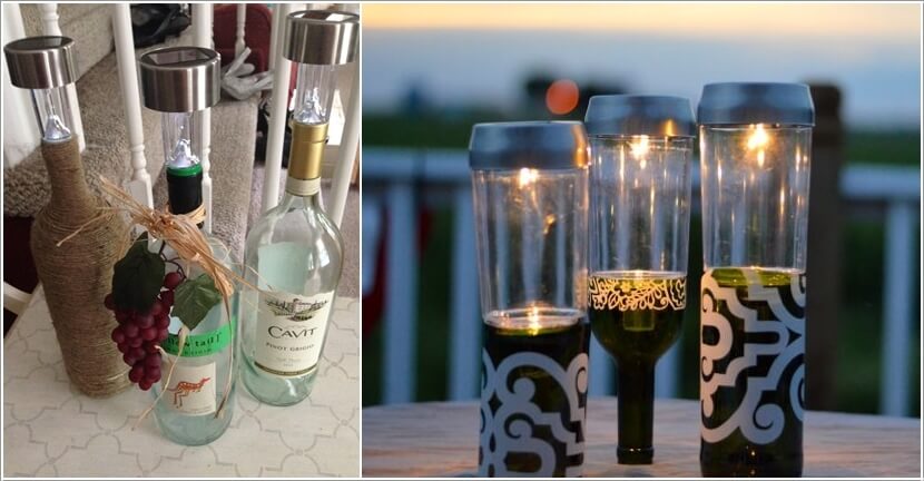 DIY Wine Bottle Garden Decor Ideas